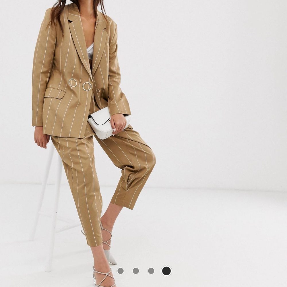 ASOS CAMEL STRIPED SUIT